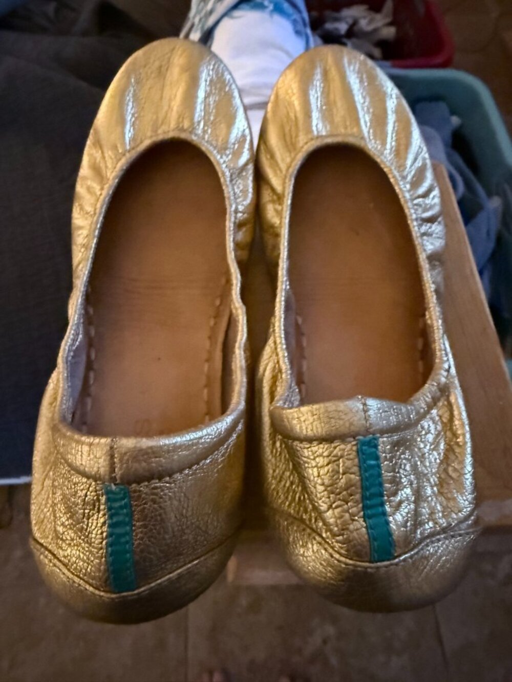 Tieks Metallic Gold Ballet Flats Women's Size 11